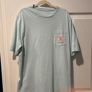 Vineyard Vines Boys Light Blue Tee with Orange Graphic